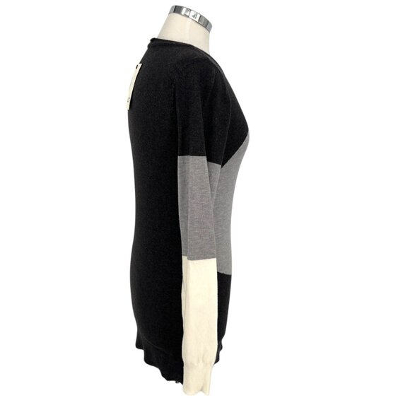 Long Tall Sally Colorblock Crewneck Long Sleeve Sweater Gray Black Size 6-8 NWT - Picture 7 of 13
